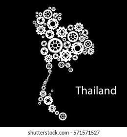 Abstract map of Thailand. Vector illustration