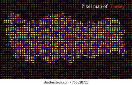 Abstract map of Turkey, colorful dots. Vector illustration. Eps 10
