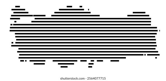 Abstract map of Turkey showing the country with horizontal black lines