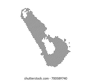 Abstract map of Tuvalu dots planet, lines, global world map halftone concept. Vector illustration eps 10.