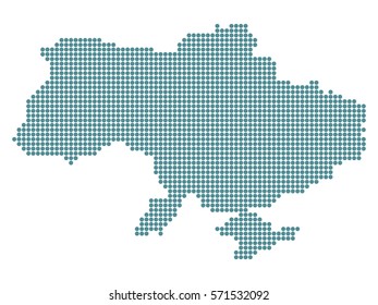 Abstract map of Ukraine from round dots