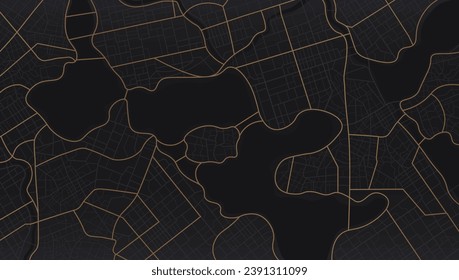Abstract map with unique lines, geometric patterns background. Navigate mapping technology for distance data, path turns. Huge city top view. Streets, blocks, route for movement on the streets. Vector