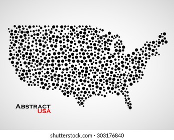 Abstract map of USA. Colorful background. Vector illustration. Eps 10