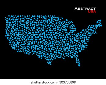 Abstract map of USA. Colorful background. Vector illustration. Eps 10