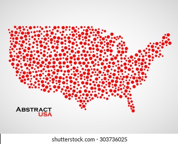 Abstract map of USA. Colorful background. Vector illustration. Eps 10