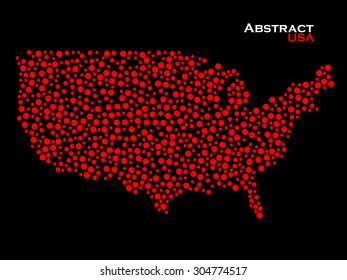 Abstract map of USA. Colorful background. Vector illustration. Eps 10