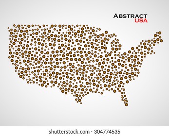 Abstract map of USA. Colorful background. Vector illustration. Eps 10