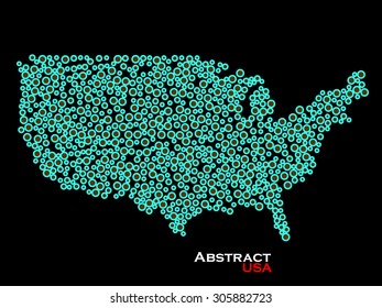 Abstract map of USA. Colorful background. Vector illustration. Eps 10