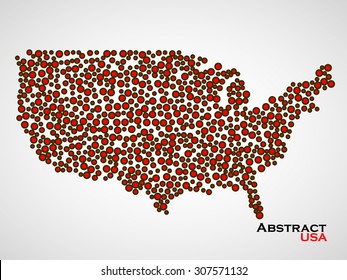 Abstract map of USA. Colorful background. Vector illustration. Eps 10