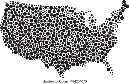 Abstract map of USA. Colorful background. Vector illustration