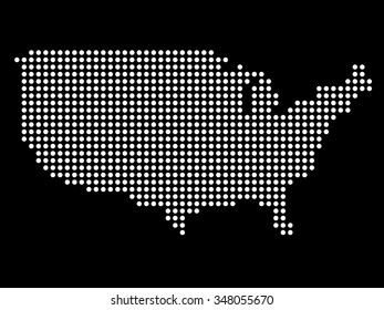 Abstract Map Of USA From Round Dots. Vector Illustration. Eps 10 