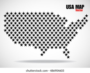 Abstract map of USA from stars. Vector illustration. Eps 10
