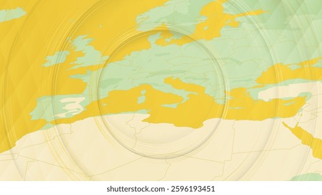 Abstract Map of Vatican City and Surrounding Regions with Circular Patterns. Vibrant Abstract Map.