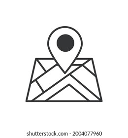 Abstract Map vector outline icon style illustration. EPS 10 file 