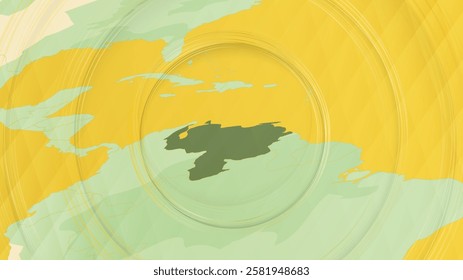 Abstract Map of Venezuela and Surrounding Regions with Circular Patterns. Vibrant Abstract Map.
