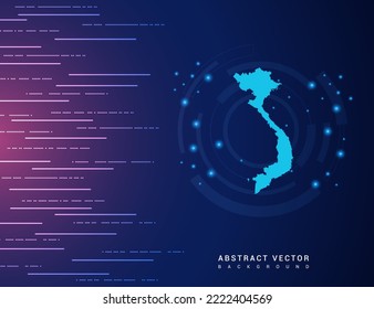 Abstract map of Vietnam technology with hi-tech digital data connection system background circuit.