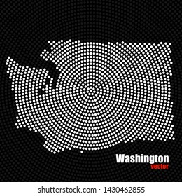 Abstract map Washington of radial dots, halftone concept. Vector illustration, eps 10