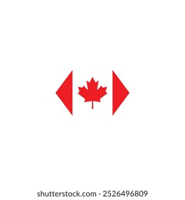 Abstract Maple leaf with arrow sign vector illustration.