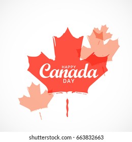 Abstract Maple Leaf Design Of Happy Canada Day.