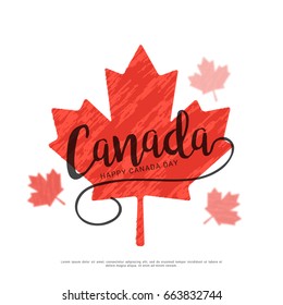 Abstract Maple Leaf Design Of Happy Canada Day.