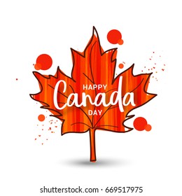 Abstract Maple Leaf Design Of Happy Canada Day.