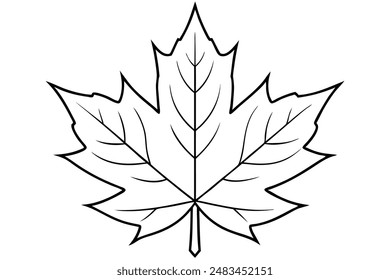 Abstract Maple Leaf Line Art for Designs