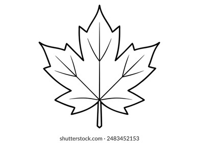 Abstract Maple Leaf Line Art for Designs