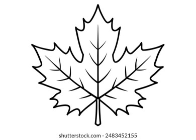 Abstract Maple Leaf Line Art for Designs