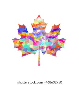 Abstract Maple Leaf Silhouette with Pattern. Vector illustration