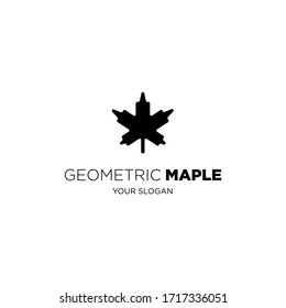 abstract maple leaf simple logo 