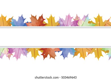 Abstract maple leaves isolated on white background. Vector illustration