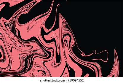 Abstract marble art texture on black background,vector, ornamental backdrop. Design element for prints,decor, textile,web,arts.