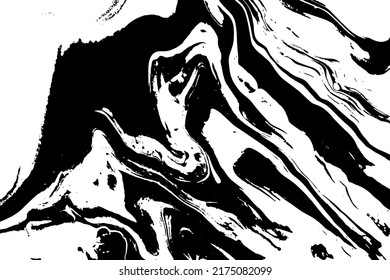 Abstract marble background. Black and white grunge texture. Vector illustration