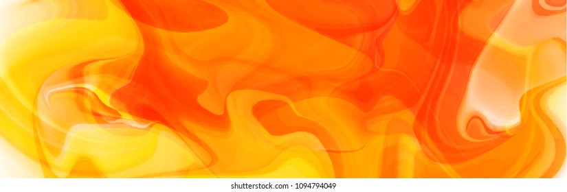 Abstract marble background. Orange paint fluid wawes. Vector illustration