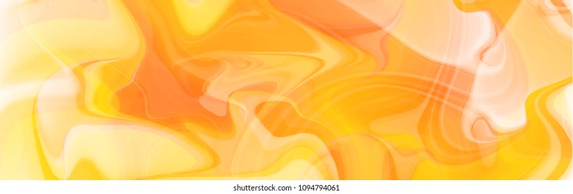 Abstract marble background. Orange paint fluid wawes. Vector illustration