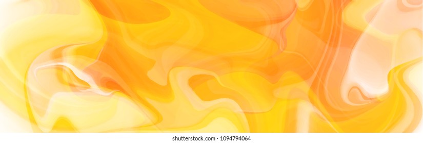 Abstract marble background. Orange paint fluid wawes. Vector illustration