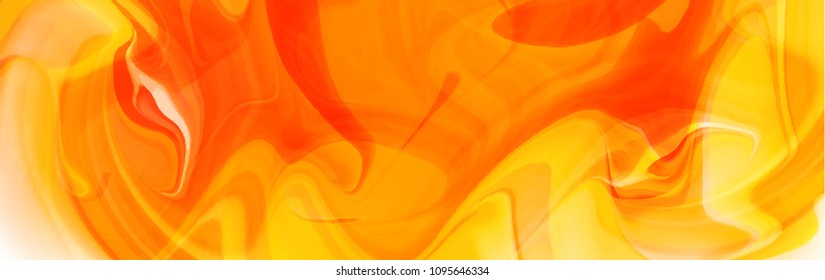 Abstract marble background. Orange paint fluid wawes. Vector illustration