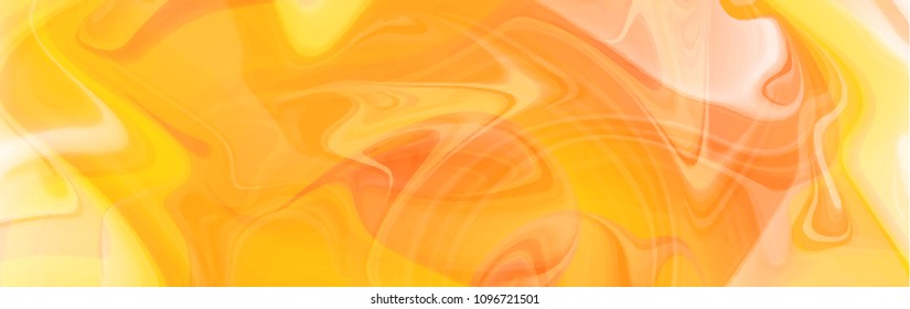 Abstract marble background. Orange paint fluid wawes. Vector illustration