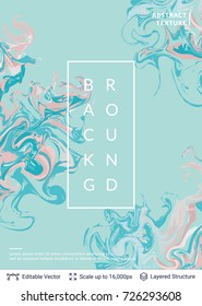 Abstract marble background. Vector ink texture. Soft colors and text.