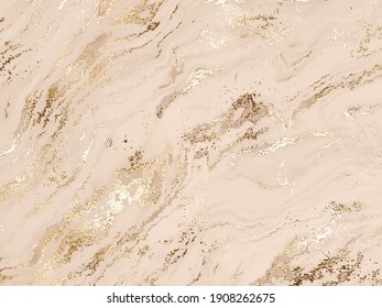 Abstract marble canvas painting background with gold glitter waves. 