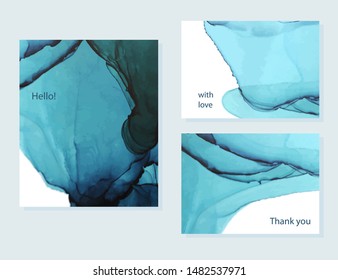 Abstract marble card set for wedding, presentation, cover, invitation. Vector illustration