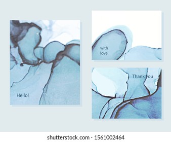 Abstract marble card set for wedding, poster, cover, invitation. Vector illustration