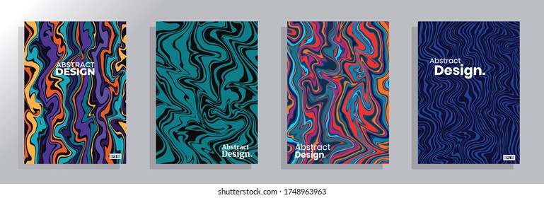 Abstract marble editable design set, can be used as a trendy background for wallpapers, posters, journal, cover, cards, invitations, websites. Modern artwork. Marble effect painting. eps10 vector file