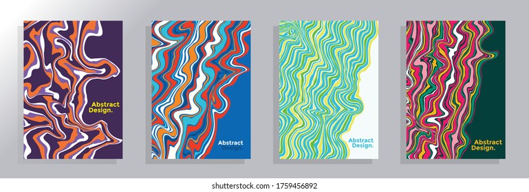 Abstract marble editable design set, can be used as a trendy background for wallpapers, posters, journal, cover, cards, invitations, websites. Modern artwork. Marble effect painting. eps10 vector file
