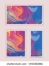 Abstract marble painting that can be used as a trendy background for wallpapers, posters, flyer, cards, brochure, cover, banner. Modern artwork. Marble effect painting