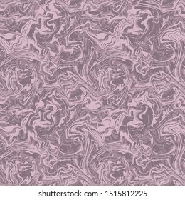 Abstract marble pattern, ebru style, in gentile neutral shades of mauve and plum shades. Seamless vector pattern.