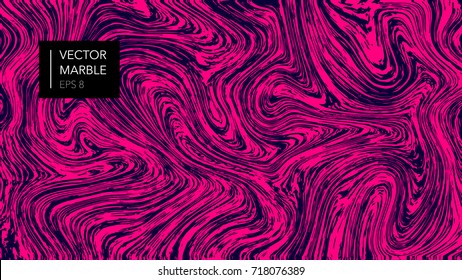 Abstract marble pattern, wood texture, watercolor marble pattern. Ebru style.Purple and pink colors. Hand drawn vector background. Trendy textile, fabric, wrapping. Aqua ink painting on water