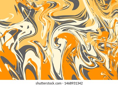 abstract marble patterns, wood texture, watercolor marble patterns. Orange and yellow. Vector background. Trendy textiles, fabrics, wrappers. Aqua ink painting on water
