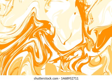abstract marble patterns, wood texture, watercolor marble patterns. Orange and yellow. Vector background. Trendy textiles, fabrics, wrappers. Aqua ink painting on water