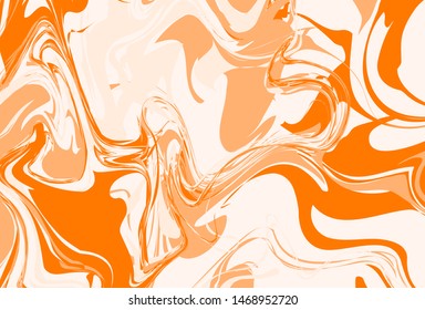 abstract marble patterns, wood texture, watercolor marble patterns. Orange and yellow. Vector background. Trendy textiles, fabrics, wrappers. Aqua ink painting on water